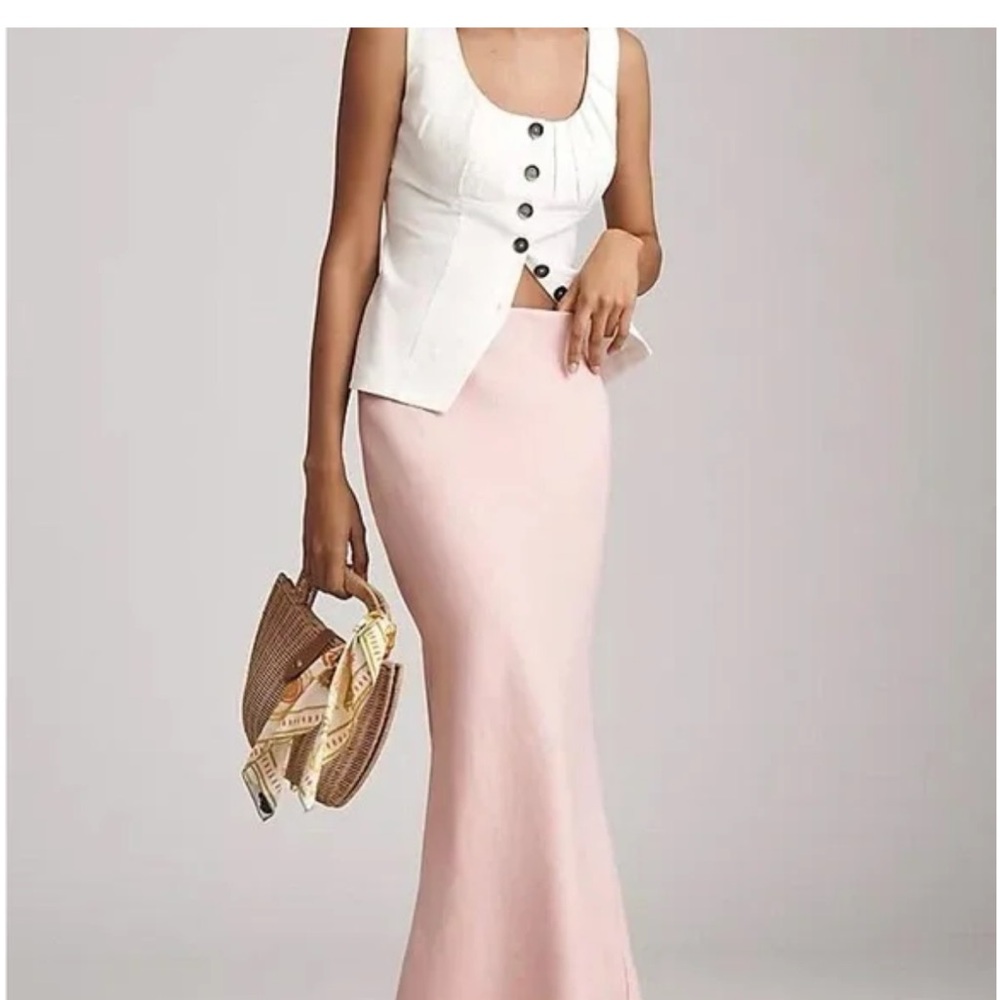 Anthropologie Pink Maxi Skirt